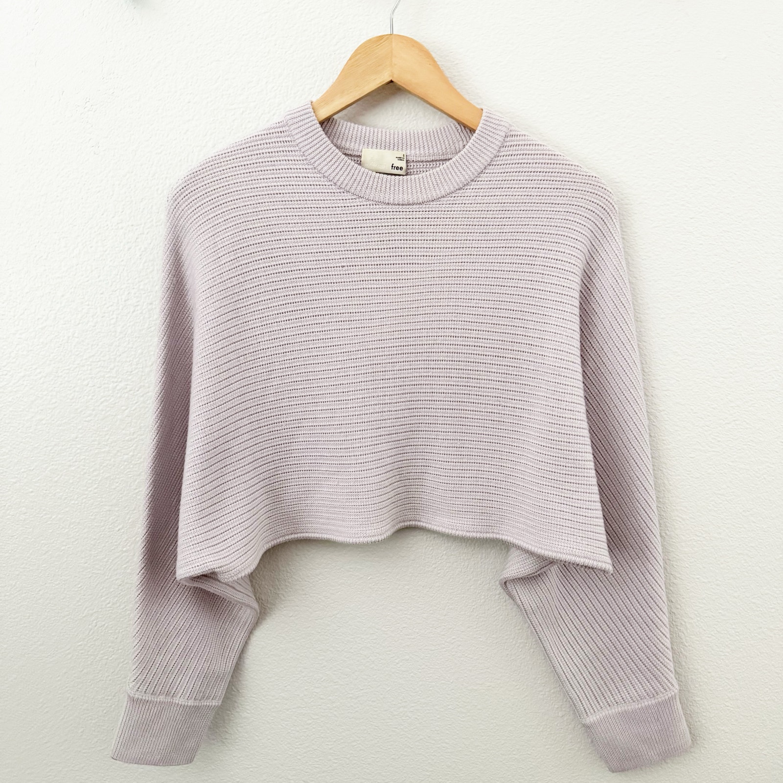 Wilfred Free X Aritzia | Lolan Sweater Cropped 100% Merino Wool Lavender | Small — image 2 of 8